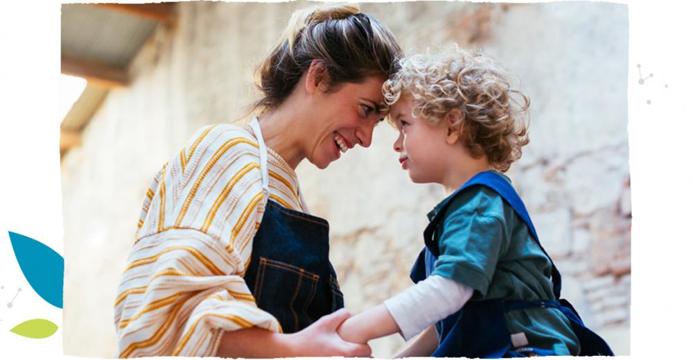 Image of a women and child smiling